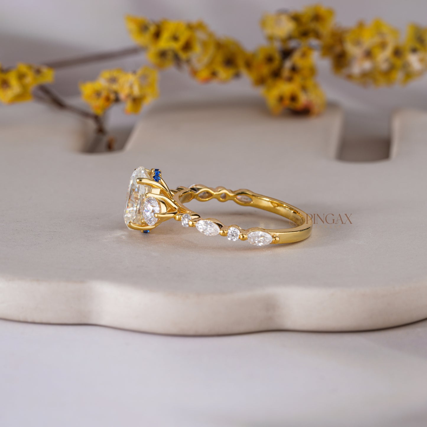 Brilliant 1.86 CT Oval Cut with Hidden Halo Moissanite Engagement Ring