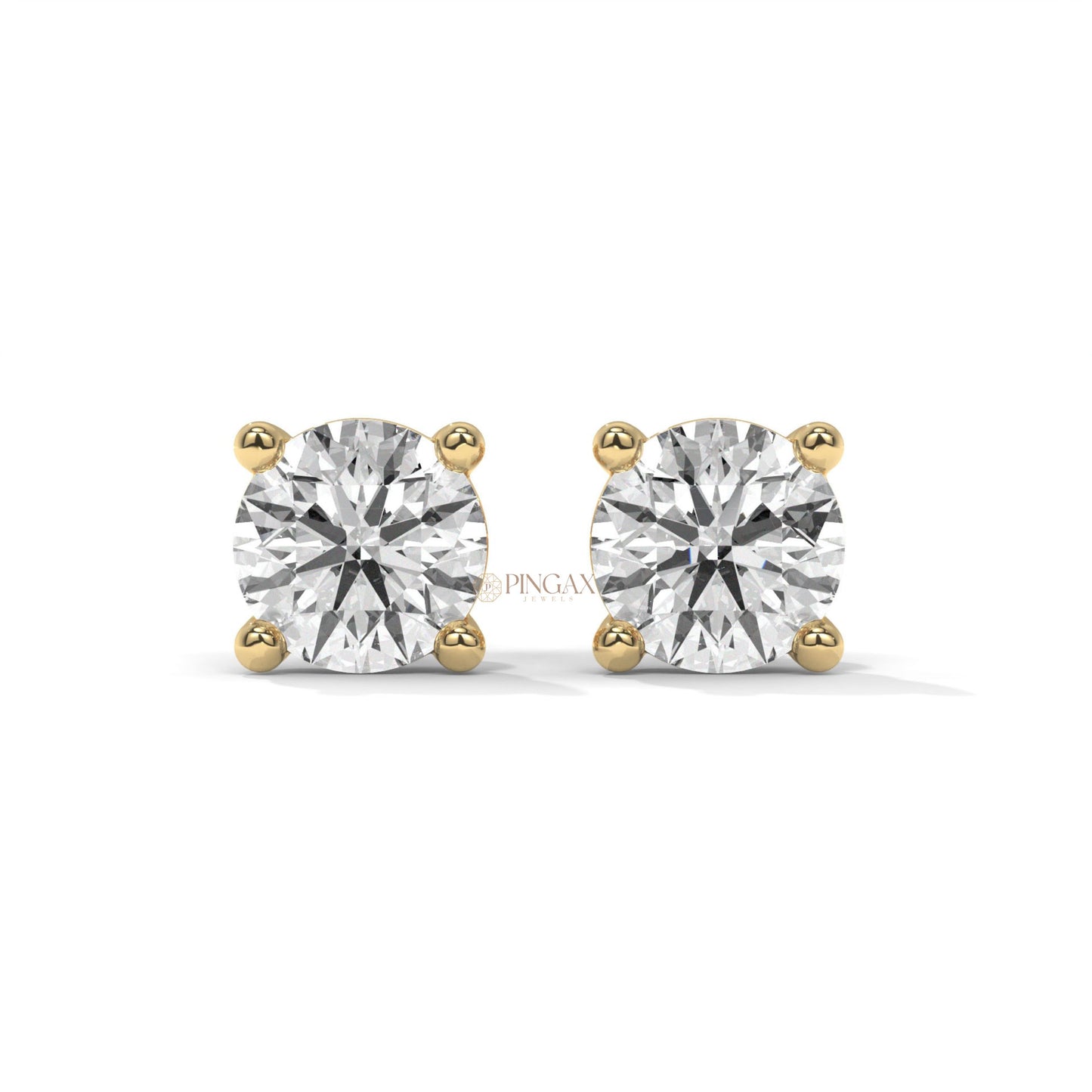 Round Cut Moissanite Stud Earrings Gift for Wife