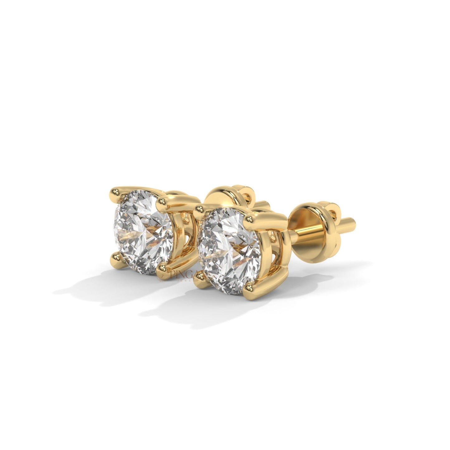 Round Cut Moissanite Stud Earrings Gift for Wife