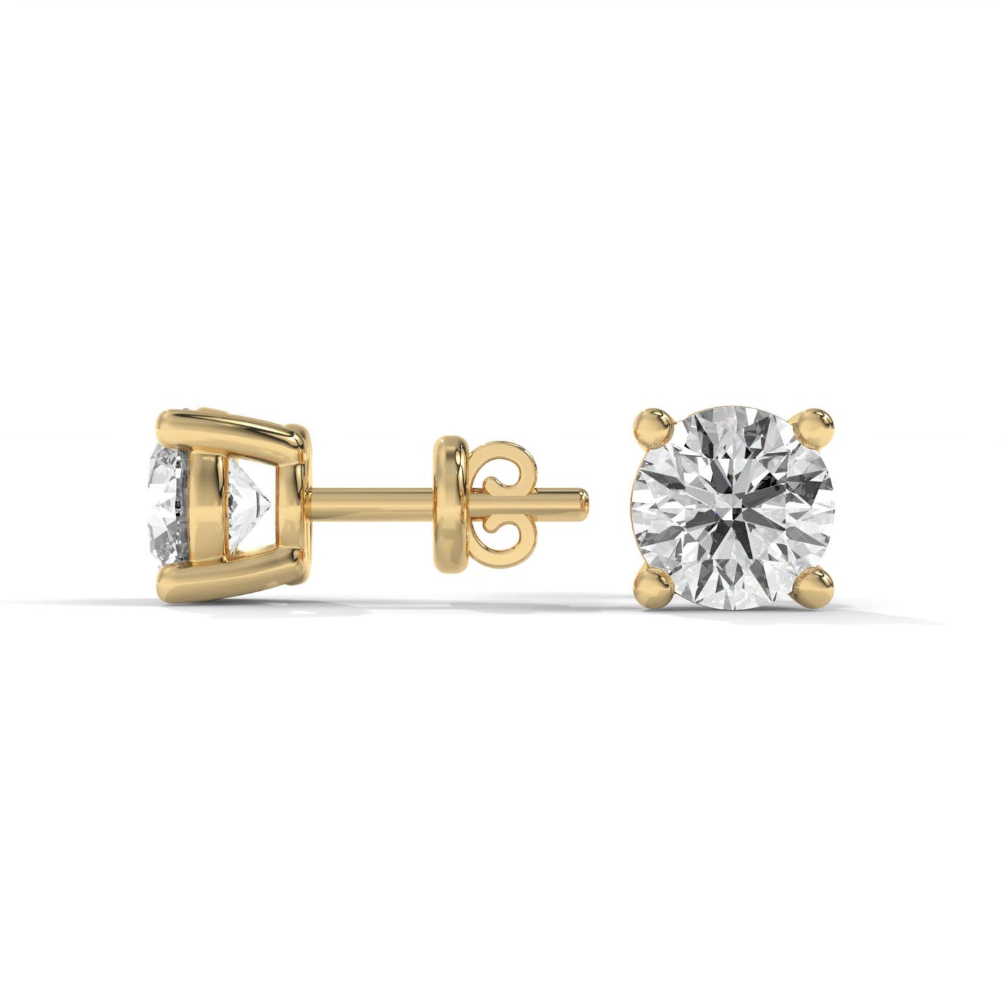 Round Cut Moissanite Stud Earrings Gift for Wife